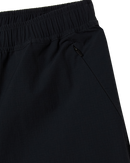 Obey Path Short in Black, 90% nylon 10% spandex 4.5 oz lichtgewicht short met elastic waistband rounded drawcord hidden front en back pockets met invisible zipper reflective Obey logo op been relaxed fit 7 inch inseam, verkrijgbaar bij Revert 95 Haarlem
