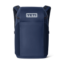 YETI Daytrip 20L Insulated Backpack in Classic Navy, geïsoleerde backpack koeler met ColdCell Flex Insulation leakproof liner easy-open zipper padded shoulder straps zippered lid pocket front stash pocket dual side pockets 33 blikjes capaciteit compatible met YETI Ice Sheets en Food Storage, verkrijgbaar bij Revert 95 Haarlem
