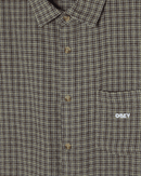 Obey Bigwig Jack Shirt Abbey Stone Multi, overhemd van 100% cotton met full button front closure, borstzak en scalloped zoom, loose fit, maten S-XXL, verkrijgbaar bij Revert 95 Haarlem