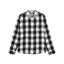 Obey Jones Shirt Vintage White Multi, overhemd van 100% cotton met flap borstzakken en scalloped zoom, relaxed fit, maten S-XXL, verkrijgbaar bij Revert 95 Haarlem