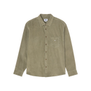 Obey Tommy Corduroy Shirt, overhemd van 100% cotton corduroy met button front closure, borstzak en scalloped zoom, verkrijgbaar in Night Sky en Vetiver, loose fit, maten S-XXL, verkrijgbaar bij Revert 95 Haarlem