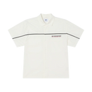 Obey Camber SS Shirt White, woven overhemd van 100% cotton met button front closure, contrasterende piping, borstzakken en geborduurde Obey art, relaxed fit, maten S-XXL, verkrijgbaar bij Revert 95 Haarlem