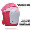 187 Killer Pads Jr. Six Pack Set Pink, complete set knie- elleboog- en polsbescherming voor kinderen met contoured design, one size 5-10 jaar, verkrijgbaar bij Revert 95 Haarlem