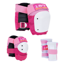 187 Killer Pads Jr. Six Pack Set Pink, complete set knie- elleboog- en polsbescherming voor kinderen met contoured design, one size 5-10 jaar, verkrijgbaar bij Revert 95 Haarlem