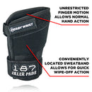 187 Killer Pads Derby Wrist Guard, slide-on polsbeschermer met cupped protective plate en zweetband, maten S-XL, verkrijgbaar bij Revert 95 Haarlem
