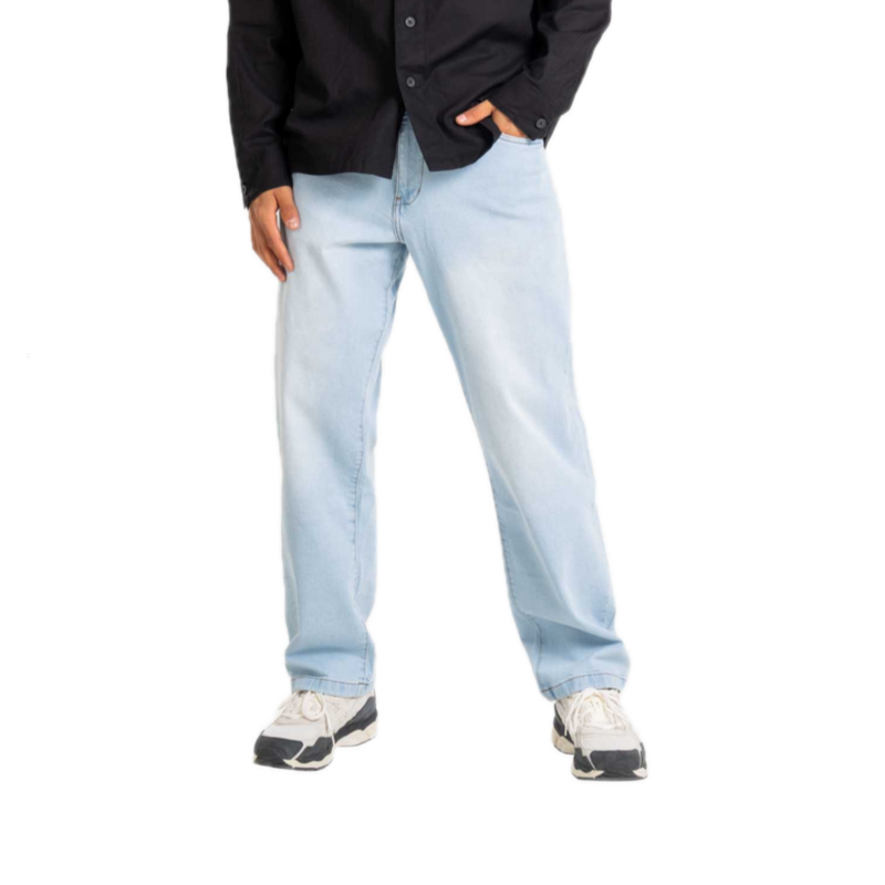 Reell Solid Light Blue Stone 2 – straight fit denim in light blue stone wassing met 5-pocket design en subtiele branding