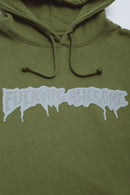 Fucking Awesome Reflective Drip Logo Hoodie in de kleur Army, verkrijgbaar bij Revert 95 Haarlem