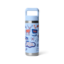 YETI Rambler 18 oz Colour Straw Bottle in Big Sky Summer Camp, 18/8 stainless steel double-wall vacuum insulated bottle met color-matched Straw Cap flip-open valve TripleHaul handle wide straw insert leak-resistant vaatwasserbestendig BPA vrij 532ml 5 jaar garantie in frisse levendige Big Sky Summer Camp colorway, verkrijgbaar bij Revert 95 Haarlem
