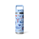 YETI Rambler 18 oz Colour Straw Bottle in Big Sky Summer Camp, 18/8 stainless steel double-wall vacuum insulated bottle met color-matched Straw Cap flip-open valve TripleHaul handle wide straw insert leak-resistant vaatwasserbestendig BPA vrij 532ml 5 jaar garantie in frisse levendige Big Sky Summer Camp colorway, verkrijgbaar bij Revert 95 Haarlem
