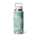 YETI Rambler 36 oz Bottle in Sea View Seafoam Pattern, 18/8 roestvrij staal double-wall vacuum insulated bottle met Chug Cap TripleHaul handle wide mouth opening DuraCoat gemarmerd seafoam patroon No Sweat design vaatwasserbestendig BPA vrij 5 jaar garantie, verkrijgbaar bij Revert 95 Haarlem