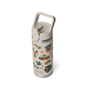 YETI Rambler 18 oz Colour Straw Bottle in Cape Summer Camp, 18/8 stainless steel double-wall vacuum insulated bottle met color-matched Straw Cap flip-open valve TripleHaul handle wide straw insert leak-resistant vaatwasserbestendig BPA vrij 5 jaar garantie 532ml in frisse lichtblauwe Cape Summer Camp colorway, verkrijgbaar bij Revert 95 Haarlem