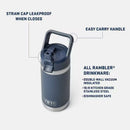 YETI Rambler Jr. 12 oz Kids Bottle Pace Purple, roestvrijstalen kinderdrinkfles met strohaalverschluss en dubbelwandige vacuümisolatie, geschikt vanaf 3 jaar, verkrijgbaar bij Revert 95 Haarlem