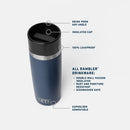 YETI Rambler 16 oz Travel Bottle Pace Purple, roestvrijstalen reisfles met lekvrije Commuter Cap en 360 graden drinkopening, verkrijgbaar bij Revert 95 Haarlem