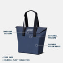 YETI Daytrip Insulated Tote Bag, koeltas met ColdCell Flex isolatie en MagSnap sluiting, verkrijgbaar in 14L en 20L, kleuren Classic Navy, Charcoal, Navy, Mist Pink Grasshopper en Seafoam, verkrijgbaar bij Revert 95 Haarlem