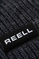 Reell Denim Dock Beanie in donkergrijs, detailfoto