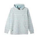 Dark Seas Ginther Knit Hoodie, 100% french terry katoen loop side out constructie pullover hoodie met vaste hood pouch pocket en logo embroidery, verkrijgbaar in Moss White en White Blue bij Revert 95 Haarlem
