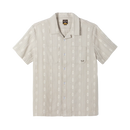 Dark Seas Breezy Short Sleeve Shirt in Moss, lichtgewicht cotton dobby woven shirt met relaxte camp collar button-up front en enkelvoudige borstzak, verkrijgbaar in Moss en Off White bij Revert 95 Haarlem