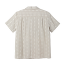 Dark Seas Breezy Short Sleeve Shirt in Moss, lichtgewicht cotton dobby woven shirt met relaxte camp collar button-up front en enkelvoudige borstzak, verkrijgbaar in Moss en Off White bij Revert 95 Haarlem
