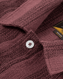 Dark Seas Lamont SS Shirt Rose, korte mouwen poplin overhemd met scalloped hem en gegraveerde tortoise knopen, maten S-XXL, verkrijgbaar bij Revert 95 Haarlem
