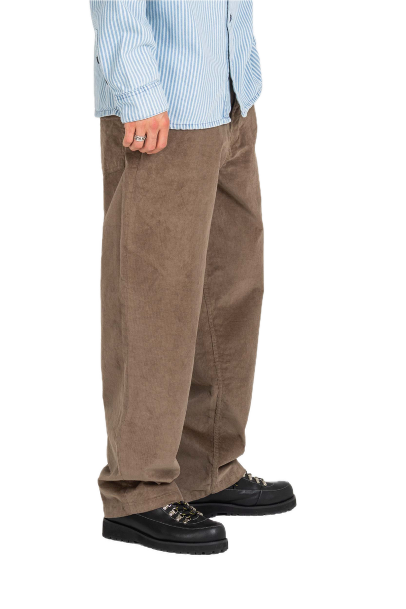 Reell Baggy Lichen Square Cord – baggy fit broek in groene corduroy met square ribstructuur en klassiek 5-pocket design