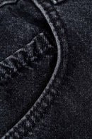 Reell Solid Short in Zero's Stone Black, relaxed fit denimshort van 100% katoen met stone black wassing en klassiek 5-pocket design, verkrijgbaar bij Revert 95 Haarlem