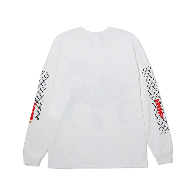 HUF 4 The Dawgs L/S Tee zwart longsleeve t-shirt met graphic op borst en rug