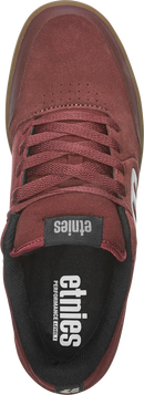 Etnies Marana Michelin Maroon Black White – maroon suède skateschoen met zwarte details, witte middenzool en Michelin rubberzool