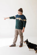 Kavu Highline Sweater in Mountain Stripe, detail jacquard patroon