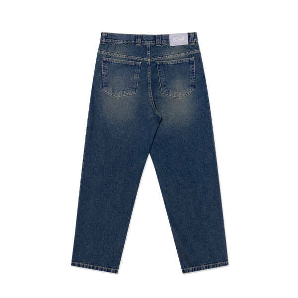 Polar Skate Co '93! Pants Dirty Blue – denim broek van 100% katoen met rechte pasvorm, vijf zakken en Polar-label in Dirty Blue wassing.