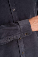 Reell Strike Shirt Baby Cord in de kleur Dark Grey, verkrijgbaar bij Revert 95 Haarlem