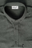 Reell Denim Nordic Shirt Dark Olive, flanel overhemd met knoopsluiting en Script Logo label, regular fit, maten S-XL, verkrijgbaar bij Revert 95 Haarlem
