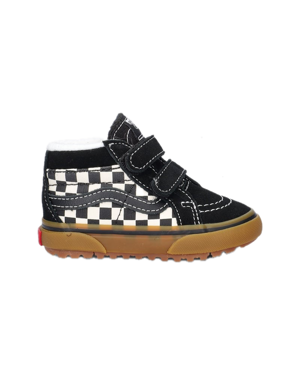 Vans MTE SK8-Mid Reissue Velcro Checkerboard Black Marshmellow Junior – junior sneaker met MTE-technologie, checkerboard-panelen en klittenbandsluiting