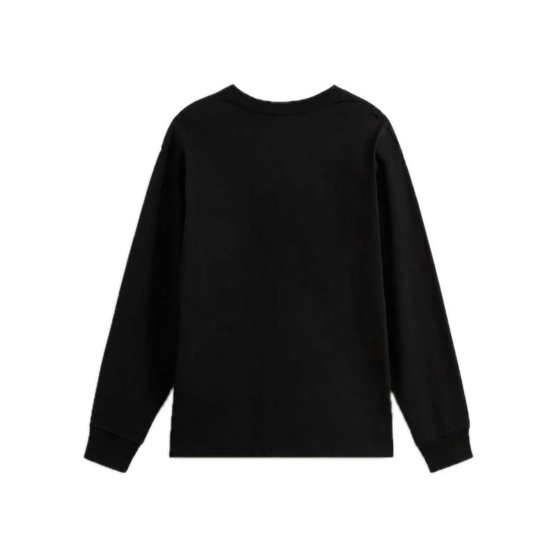 Vans Left Chest II Loose LS Black – zwart longsleeve T-shirt met loose fit en subtiel Vans-logo op de borst