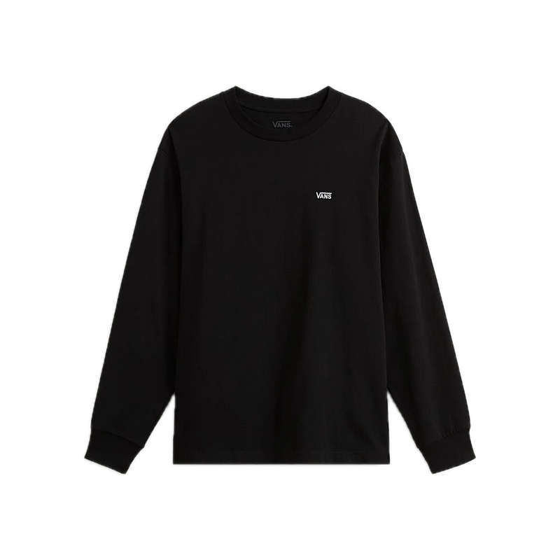 Vans Left Chest II Loose LS Black – zwart longsleeve T-shirt met loose fit en subtiel Vans-logo op de borst