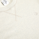 Polar Skate Co Frankie Crewneck Ivory Grey Melange – sweatshirt van zware katoenmix met geborduurd Polar-logo en tweekleurig design in ivory en grijs melange.