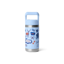YETI Rambler Jr 12 oz Kids Bottle in Big Sky Summer Camp, 18/8 stainless steel double-wall vacuum insulated kids bottle met Straw Cap flip-open valve leakproof No Sweat Design DuraCoat Big Sky Summer Camp coating vaatwasserbestendig leeftijd 3+ 355ml 5 jaar garantie, verkrijgbaar bij Revert 95 Haarlem