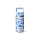 YETI Rambler Jr 12 oz Kids Bottle in Big Sky Summer Camp, 18/8 stainless steel double-wall vacuum insulated kids bottle met Straw Cap flip-open valve leakproof No Sweat Design DuraCoat Big Sky Summer Camp coating vaatwasserbestendig leeftijd 3+ 355ml 5 jaar garantie, verkrijgbaar bij Revert 95 Haarlem