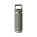 YETI Colour Cap Straw Bottle Pampa Green, roestvrijstalen drinkfles met kleurbijpassende straw cap en TripleHaul handgreep, verkrijgbaar in 18 oz en 26 oz, verkrijgbaar bij Revert 95 Haarlem