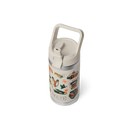 YETI Rambler Jr 12 oz Kids Bottle in Cape Summer Camp, 18/8 stainless steel double-wall vacuum insulated kids bottle met Straw Cap flip-open valve leakproof No Sweat Design DuraCoat Cape Summer Camp coating vaatwasserbestendig geschikt voor leeftijd 3+ 355ml 5 jaar garantie, verkrijgbaar bij Revert 95 Haarlem