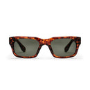 CHPO Brand Tone zonnebril in Turtle Brown met groene glazen, 100% gerecycled plastic unisex zonnebril met UV400 Cat 3 bescherming vernoemd naar de Point Break en Red Hot Chili Peppers jaren 90 energie, verkrijgbaar bij Revert 95 Haarlem