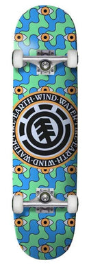 Element Seal Sight Complete skateboard 7.75 inch met kleurrijke Sight graphic, 5.0 inch Raw Element trucks, 52mm/99A wielen en ABEC 5 lagers, volledig gemonteerd en direct rijklaar, verkrijgbaar bij Revert 95 Haarlem