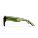 CHPO Brand Bastian zonnebril, 100% gerecycled plastic unisex zonnebril met hoekig modern frame en UV400 bescherming verkrijgbaar in Black Black Green Green en Black Light Orange, verkrijgbaar bij Revert 95 Haarlem