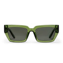 CHPO Brand Bastian zonnebril, 100% gerecycled plastic unisex zonnebril met hoekig modern frame en UV400 bescherming verkrijgbaar in Black Black Green Green en Black Light Orange, verkrijgbaar bij Revert 95 Haarlem