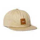 HUF Box Logo Snapback in Tan/Brown met geweven HUF Box Logo label op de front crown en verstelbare plastic snapback sluiting, verkrijgbaar bij Revert 95 Haarlem