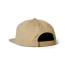 HUF Box Logo Snapback in Tan/Brown met geweven HUF Box Logo label op de front crown en verstelbare plastic snapback sluiting, verkrijgbaar bij Revert 95 Haarlem