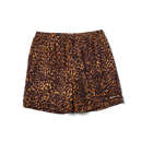 HUF 89 Printed Easy Short in Brown met printed logo op het been, elastische taille en velcro achterzak, verkrijgbaar bij Revert 95 Haarlem