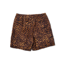 HUF 89 Printed Easy Short in Brown met printed logo op het been, elastische taille en velcro achterzak, verkrijgbaar bij Revert 95 Haarlem