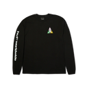 HUF Prism TT LS Tee in Black met multicolor Triple Triangle logo op borst en rug, verkrijgbaar bij Revert 95 Haarlem