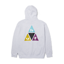 HUF Prism TT PO Hoodie in Heather Grey met multicolor Prism Triple Triangle logo op de linkerborst en rug, verkrijgbaar bij Revert 95 Haarlem
