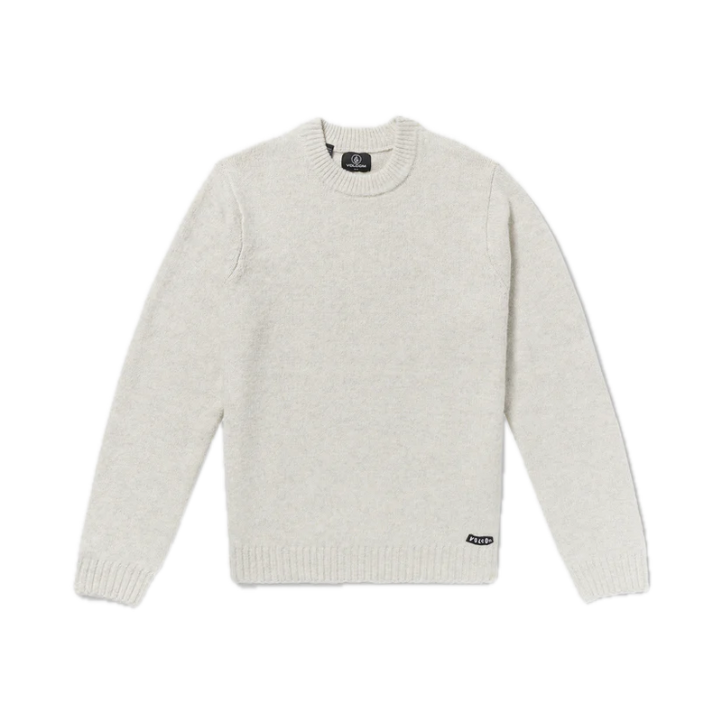 Volcom Edmonder II Sweater Dirty White – sweater in katoenmix in dirty white met regular fit en subtiele branding